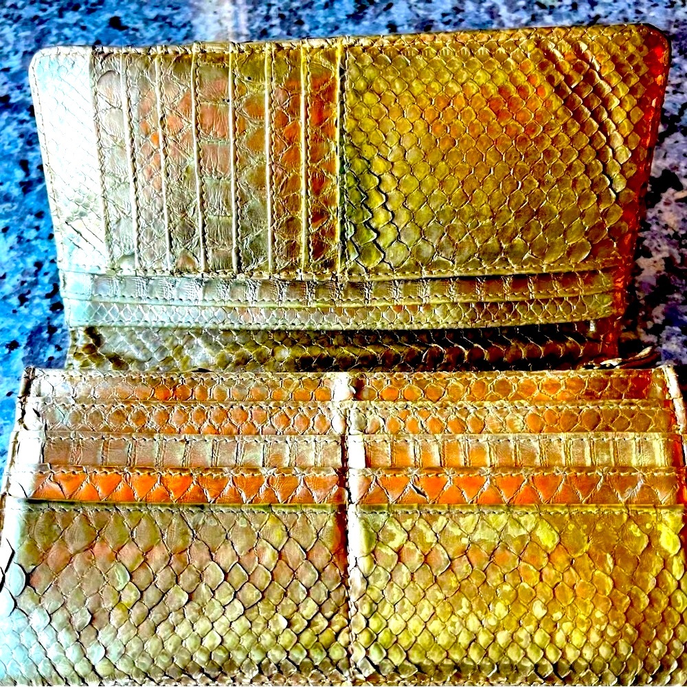 Genuine Gold Python Metallic Wallet - image 2